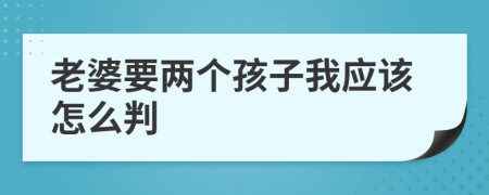 老婆要两个孩子我应该怎么判