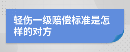 轻伤一级赔偿标准是怎样的对方