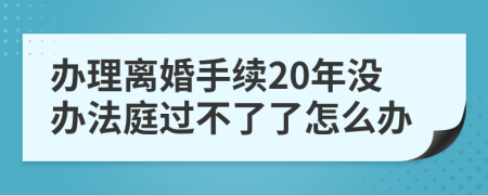 办理离婚手续20年没办法庭过不了了怎么办