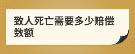 致人死亡需要多少赔偿数额