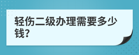 轻伤二级办理需要多少钱？