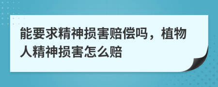 能要求精神损害赔偿吗，植物人精神损害怎么赔