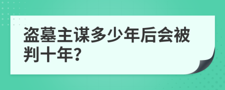 盗墓主谋多少年后会被判十年？