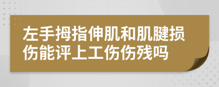 左手拇指伸肌和肌腱损伤能评上工伤伤残吗