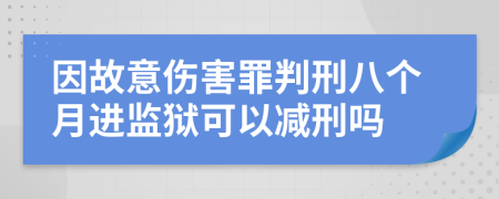 因故意伤害罪判刑八个月进监狱可以减刑吗