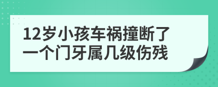 12岁小孩车祸撞断了一个门牙属几级伤残