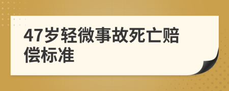 47岁轻微事故死亡赔偿标准