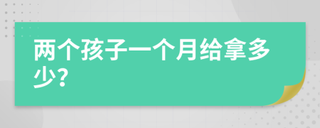 两个孩子一个月给拿多少？