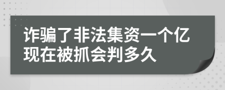 诈骗了非法集资一个亿现在被抓会判多久