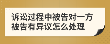 诉讼过程中被告对一方被告有异议怎么处理