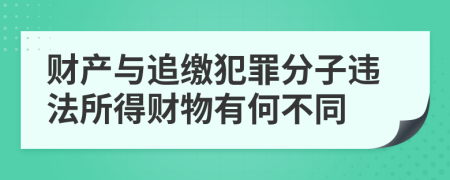 财产与追缴犯罪分子违法所得财物有何不同