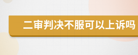 二审判决不服可以上诉吗