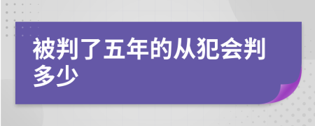 被判了五年的从犯会判多少