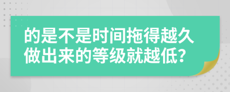 的是不是时间拖得越久做出来的等级就越低？