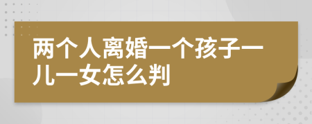 两个人离婚一个孩子一儿一女怎么判