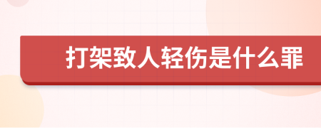 打架致人轻伤是什么罪
