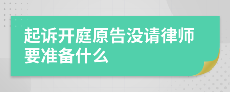 起诉开庭原告没请律师要准备什么