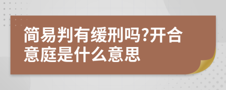 简易判有缓刑吗?开合意庭是什么意思