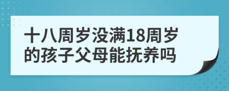 十八周岁没满18周岁的孩子父母能抚养吗