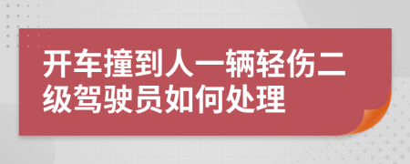 开车撞到人一辆轻伤二级驾驶员如何处理