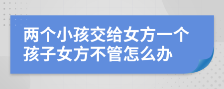 两个小孩交给女方一个孩子女方不管怎么办