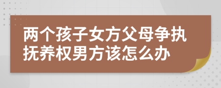 两个孩子女方父母争执抚养权男方该怎么办