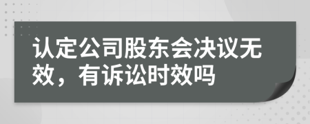 认定公司股东会决议无效，有诉讼时效吗