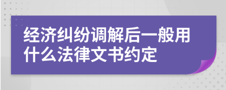 经济纠纷调解后一般用什么法律文书约定