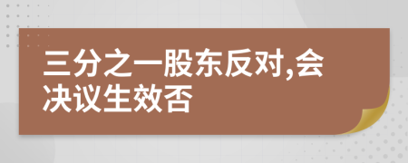 三分之一股东反对,会决议生效否