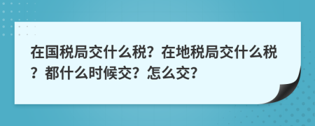 在国税局交什么税？在地税局交什么税？都什么时候交？怎么交？