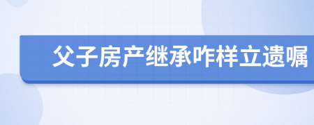 父子房产继承咋样立遗嘱