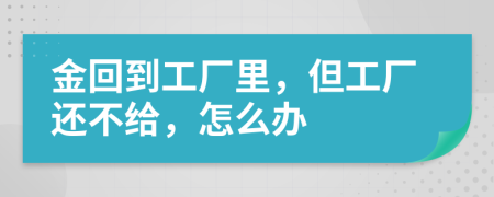 金回到工厂里，但工厂还不给，怎么办