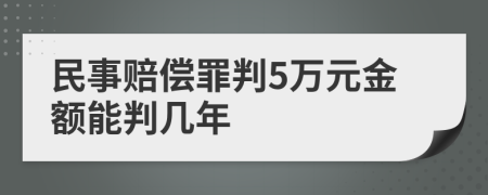 民事赔偿罪判5万元金额能判几年