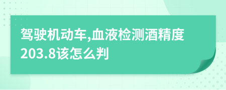 驾驶机动车,血液检测酒精度203.8该怎么判