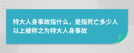 特大人身事故指什么，是指死亡多少人以上被称之为特大人身事故