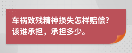 车祸致残精神损失怎样赔偿?该谁承担，承担多少。