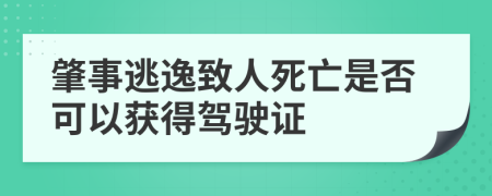 肇事逃逸致人死亡是否可以获得驾驶证