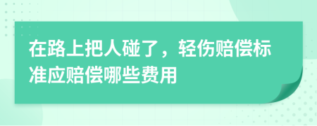 在路上把人碰了，轻伤赔偿标准应赔偿哪些费用