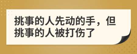 挑事的人先动的手，但挑事的人被打伤了