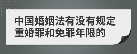 中国婚姻法有没有规定重婚罪和免罪年限的