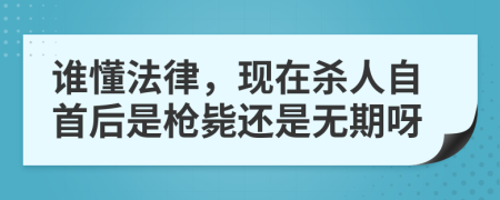 谁懂法律，现在杀人自首后是枪毙还是无期呀