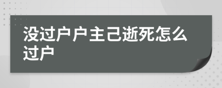 没过户户主己逝死怎么过户