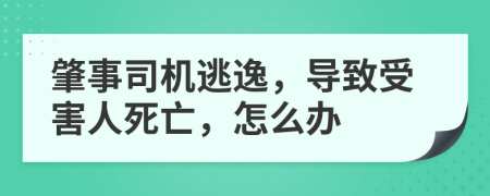 肇事司机逃逸，导致受害人死亡，怎么办