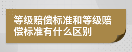 等级赔偿标准和等级赔偿标准有什么区别