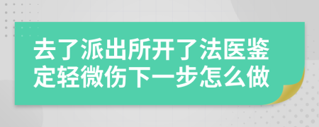 去了派出所开了法医鉴定轻微伤下一步怎么做