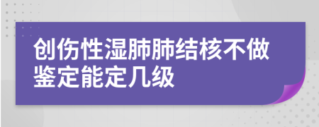 创伤性湿肺肺结核不做鉴定能定几级