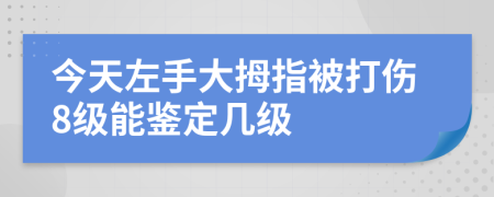 今天左手大拇指被打伤8级能鉴定几级