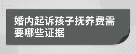 婚内起诉孩子抚养费需要哪些证据