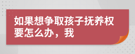 如果想争取孩子抚养权要怎么办，我