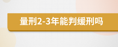 量刑2-3年能判缓刑吗